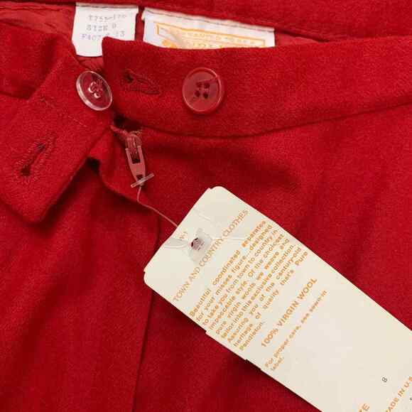 Pendleton Pants Size 8 Vintage 70s Red Wool NWT New Small Classic - Picture 13 of 13